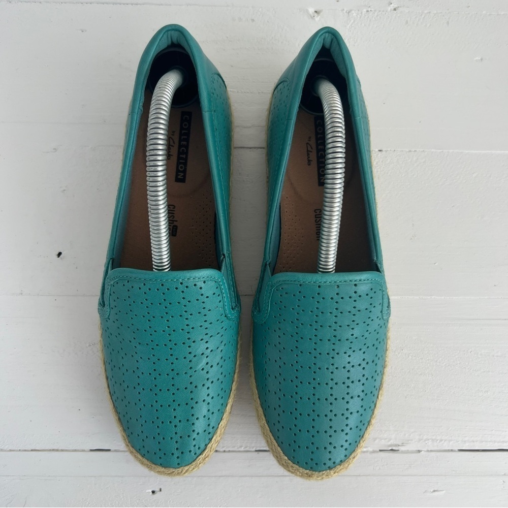 Clarks Collection Teal Blue Slip On Espadrilles Women's 5.5 M Flats 261344764030 - Picture 3 of 8